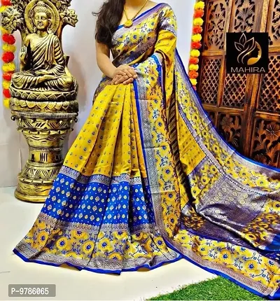 Beautiful Art Silk Jacquard Saree with Blouse piece-thumb0