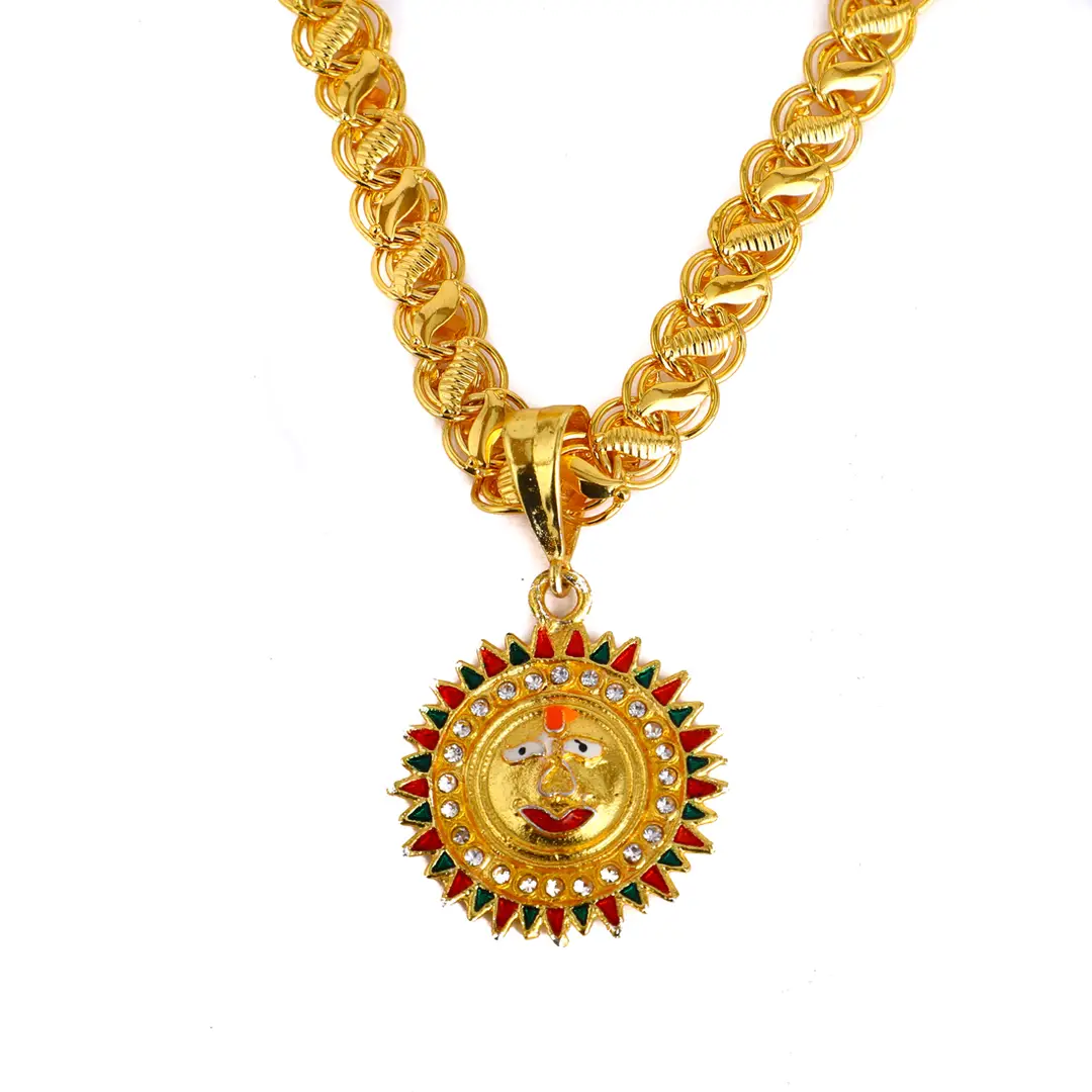 Buy M Men Style Religious Hindu Idol God Vishnu Narsimha Gold Zinc And  Metal Pendant Necklace Chain Online at Best Prices in India - JioMart.