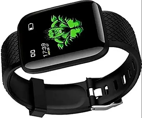 Smart Fitness Brand Fitness tracker ID 116 full Display smartwatch for Boys and Girls Black