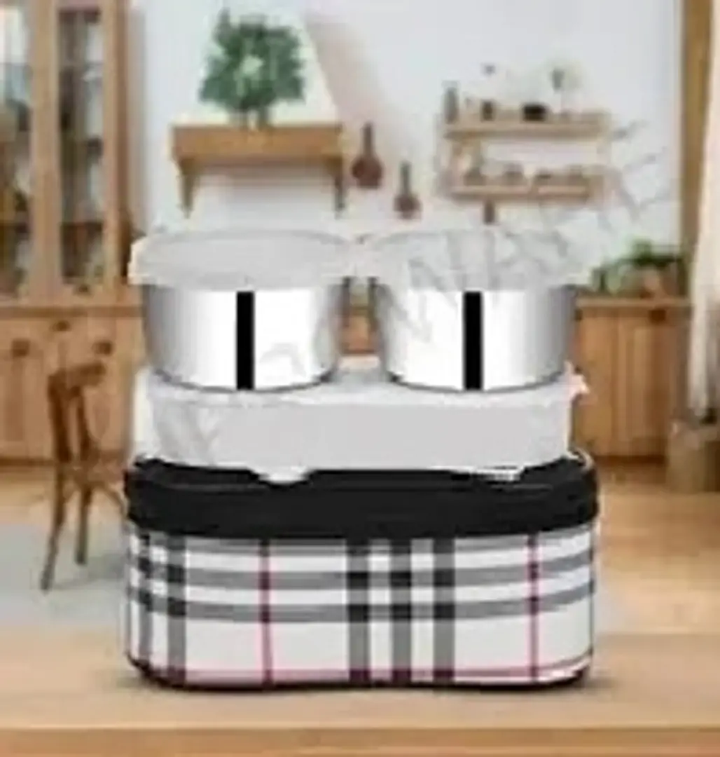 Black and fashion white checkered lunch box