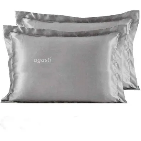AGASTI Pure Silk Pillowcase, Both Sides 100% Mulberry Silk for Standard Queen King Pillow(PACK OF2)