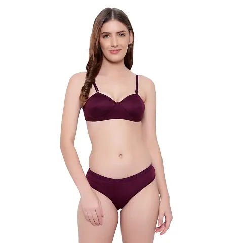 Buy CSU Women's Cotton Half Padded Non Wired Bra and Panty Set (Pack of 3)  Online In India At Discounted Prices