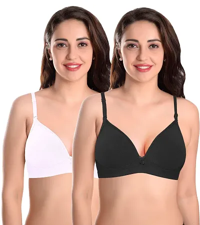 Buy Giggles Creations Women's Cotton Padded Non-Wired T-Shirt Bra (Pack of  3) Online In India At Discounted Prices