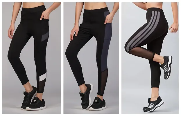 Black Lycra Side Stripe Jeans Jeggings For Women