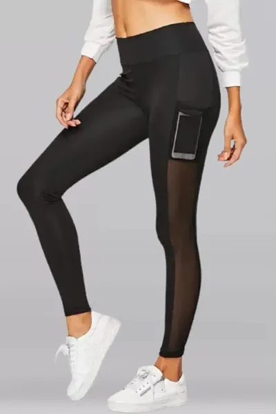 Black Lycra Side Stripe Jeans Jeggings For Women
