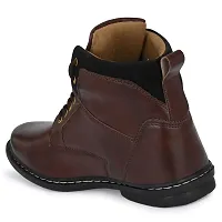Stylish Leather Dark Brown Lace Ups High Ankle Length Mens Casual Boots-thumb2