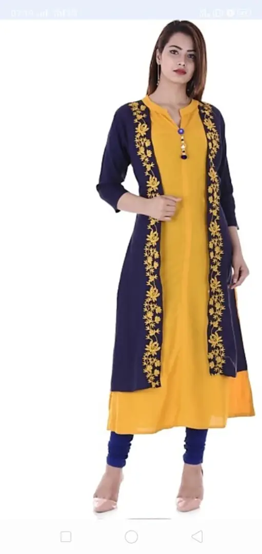 STYLISH EMBROIDERIES ATTACHED SHRUG LONG KURTI