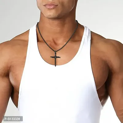 Necklace (TH GUARD 24) Men's Black Three Nail Cross Guarded in Christ –  Wits End