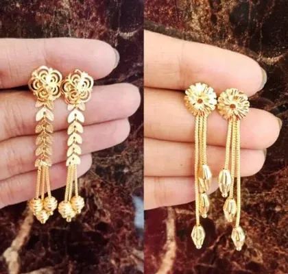 Gold plated hot sale sui dhaga earrings