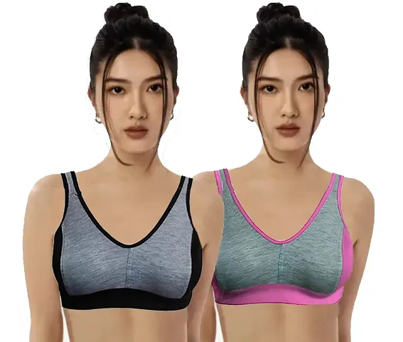 Buy Vanila B Cup Sports Bra For Women Girls-seamless Comfortable Cotton Bra  Set-perfect For Daily Workout Active Lifestyle-polycotton Hosiery Fabric  Casual Sports Bra(darkpink, Size 34-pack Of 1) Online In India At Discounted