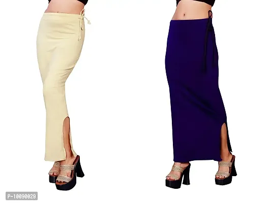 Women's Saree Shapewear/Petticoat. Drawstring Cotton Blended Shapewear dori Dress for Saree.Beige NAVYBLUE XXL-thumb0