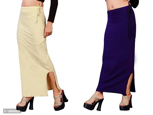 Women's Saree Shapewear/Petticoat. Drawstring Cotton Blended Shapewear dori Dress for Saree.Beige NAVYBLUE XXL-thumb3