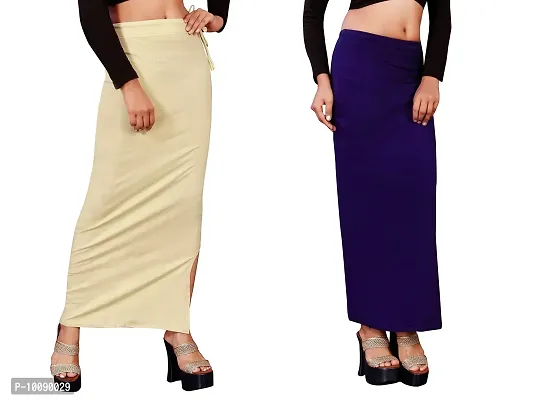 Women's Saree Shapewear/Petticoat. Drawstring Cotton Blended Shapewear dori Dress for Saree.Beige NAVYBLUE XXL-thumb4