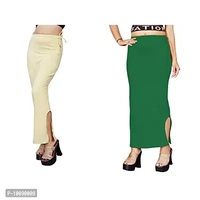 Women's Saree Shapewear/Petticoat. Drawstring Cotton Blended Shapewear dori Dress for Saree.Beige Green M