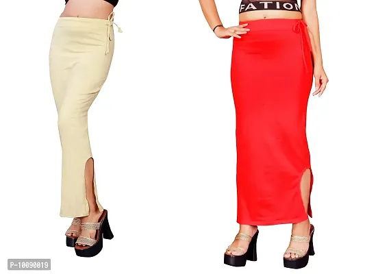 Women's Saree Shapewear/Petticoat. Drawstring Cotton Blended Shapewear dori Dress for Saree.Beige RED XL