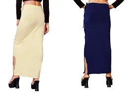 Women's Saree Shapewear/Petticoat. Drawstring Cotton Blended Shapewear dori Dress for Saree.Beige NAVYBLUE XXL-thumb1