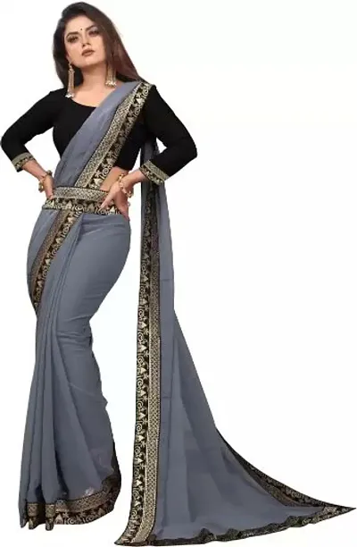 Buy Soft Silk Plain Belt Saree With Blouse Piece Online In India At  Discounted Prices