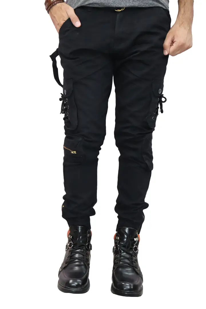 six pocket jeans black