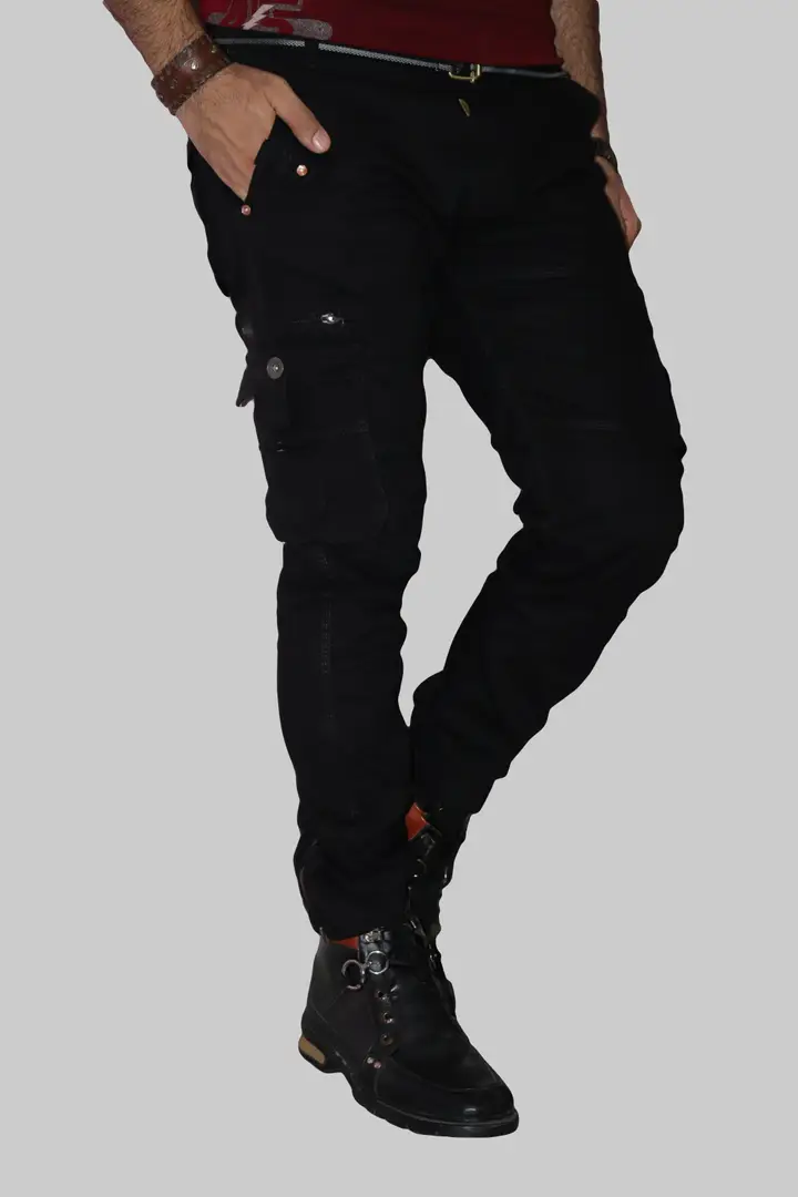 6 pocket cargo pants black