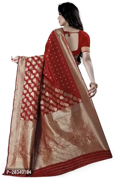 Jaanvi fashion Women's Banarasi Silk Sarees With Zari Jacquard Work &  Blouse Piece