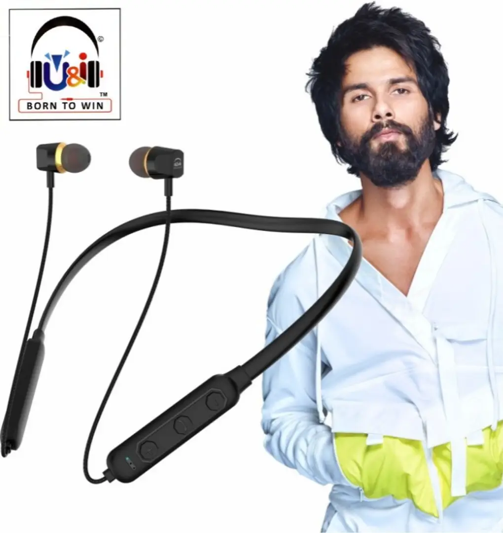 UI Titanic Series UiNB 3987 Bluetooth Wireless Neckband Headset 10 Hours Battery Backup Black