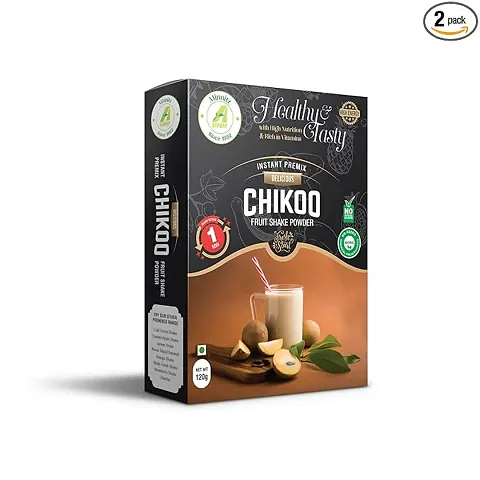 Minnitz Natural Instant Healthy Chikoo Milkshake Premix Powder (120G Each) In Pack Of 1