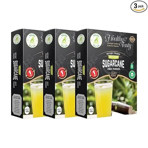 Classic Natural Instant Sugarcane Juice Premix Powder - No Added Preservatives, Colors Or Flavors - Healthy And Convenient - 360G - Pack Of 3 In Pack Of 3