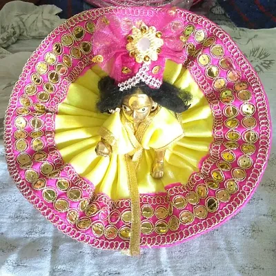 Laddu Gopal Yellow Cotton Dress With Pagdi For Summer ( Size 2 ) - My Laddu  Gopal