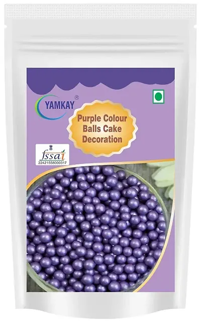 Yamkay Purple Color Balls for Cake Decoration, 200Gm
