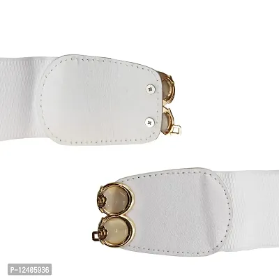 WALLET WORLD Fabric Women's Linked Chain Design Elastic Belt Adjustable  Ladies Dress Waist Belt Free Size Skirt Belts Casual Thin Waistband Belt  for