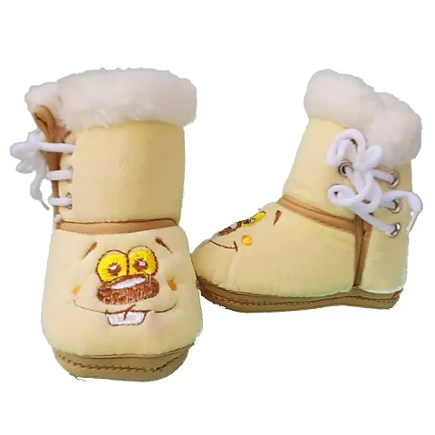 ToyToon Cute Light Brown Boot Style Booties/Shoes 0-6 Months for Babies Boys and Girls Unisex