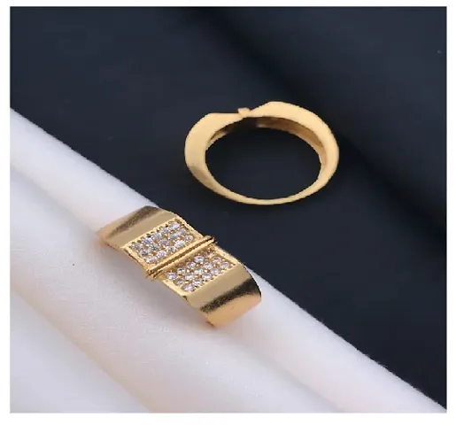 Buy Spangel Fashion American Diamond Stylish Design Gold Plated Brass Mens  And Boys Finger Ring Online In India At Discounted Prices
