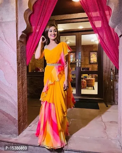 Ruffle Saree : Shop Designer Ruffle Sarees for Women Online