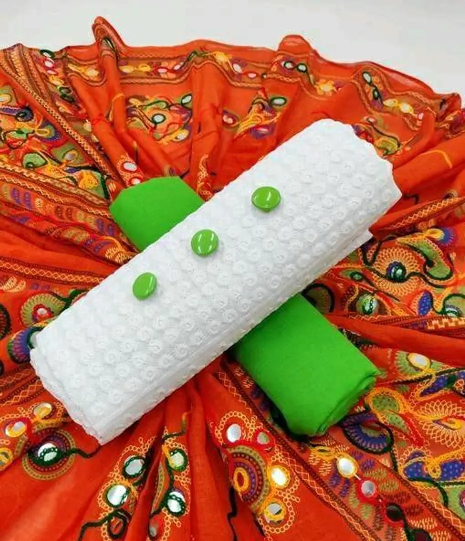 Chikan cotton dress material sale
