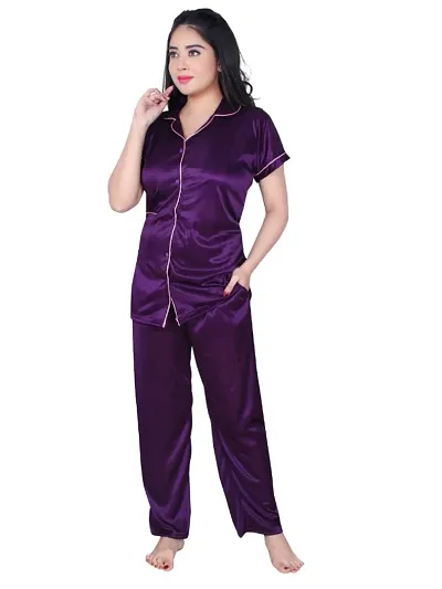 Shirt with Bottom Night Suit Set for Women