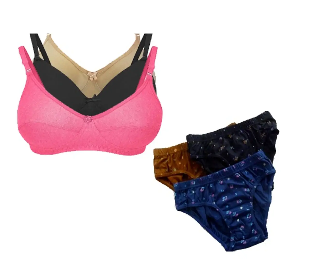 Trendy Light Padded Bras With Briefs Combo