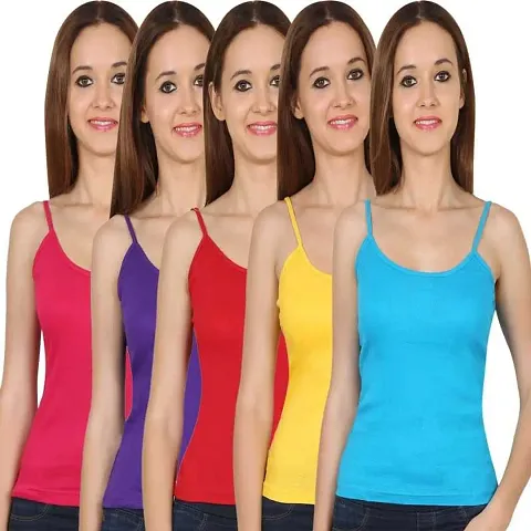 Pack Of 5 Cotton Regular Camisole