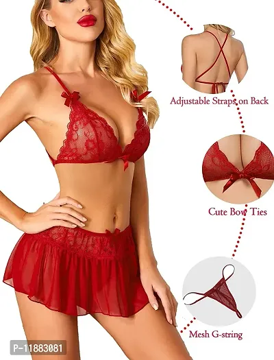 Buy Beera Lingerie Lace Babydoll 2 Piece Sexy Bra and Panty Sets