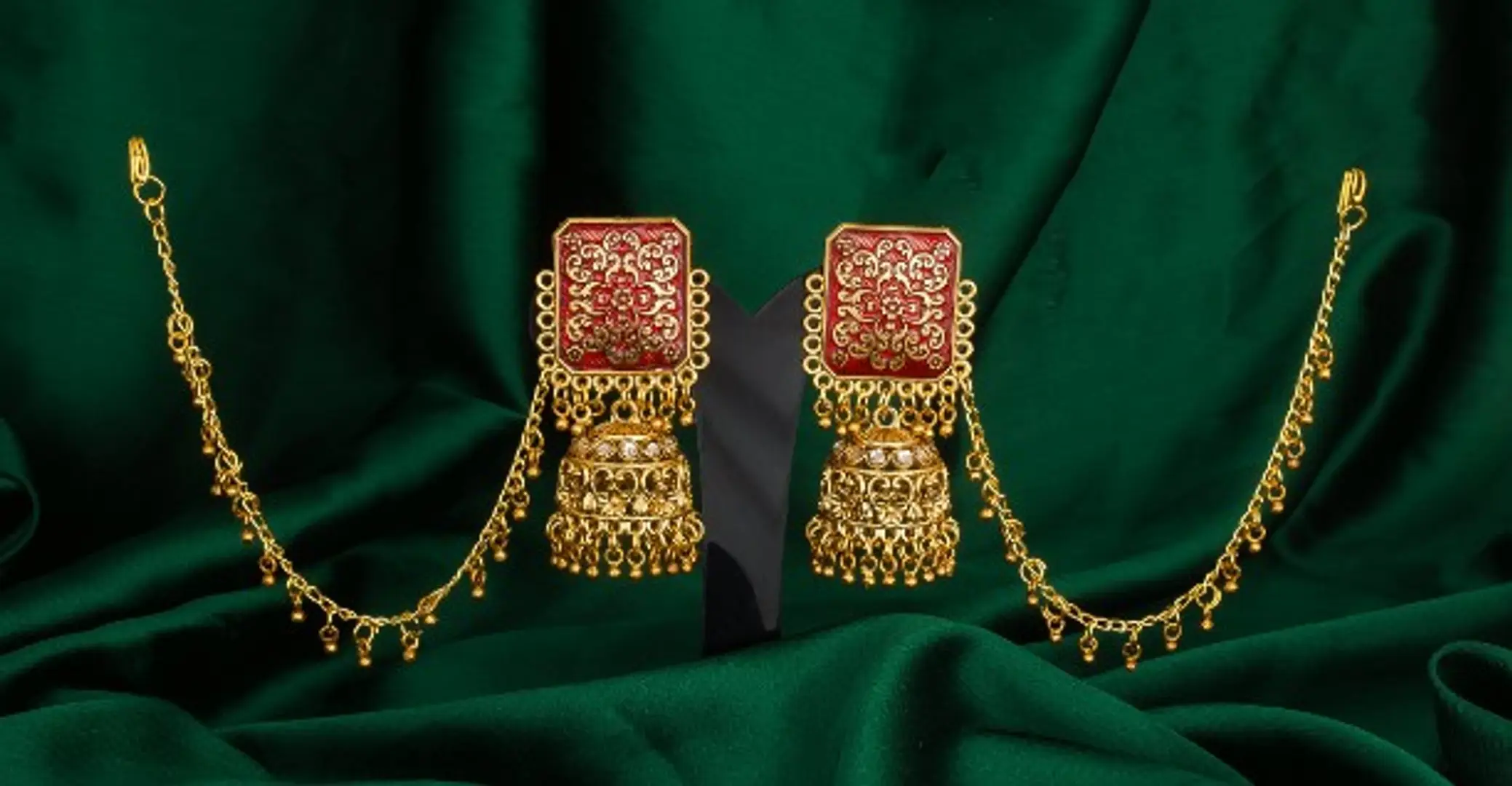 jhumki hair chain