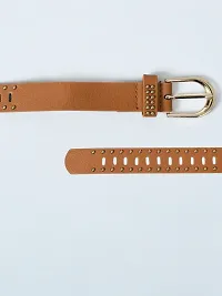 Stylish Solid Artificial Leather Self Design Belt For Women-thumb4