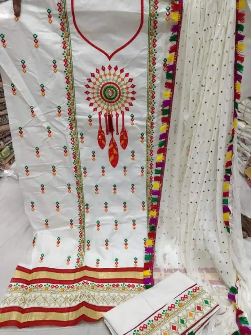 Regular Wear Cotton Kashmiri Embroidery Needle Work Dress Material at Rs  3000/piece in Jammu