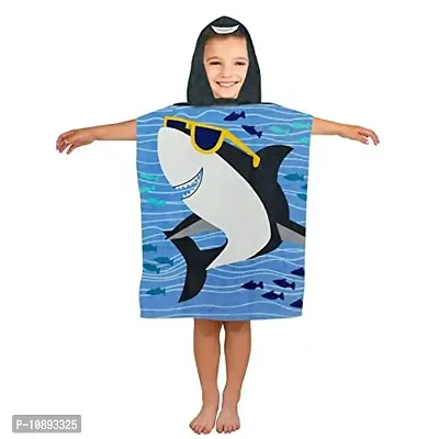 Athom Trendz Cool Baby Shark Kids Hooded Bath Towel Poncho 60x120 cm-thumb0