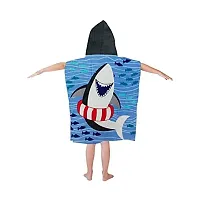 Athom Trendz Cool Baby Shark Kids Hooded Bath Towel Poncho 60x120 cm-thumb1
