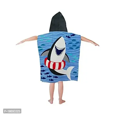 Athom Trendz Cool Baby Shark Kids Hooded Bath Towel Poncho 60x120 cm-thumb2