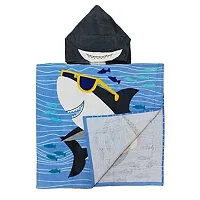 Athom Trendz Cool Baby Shark Kids Hooded Bath Towel Poncho 60x120 cm-thumb4