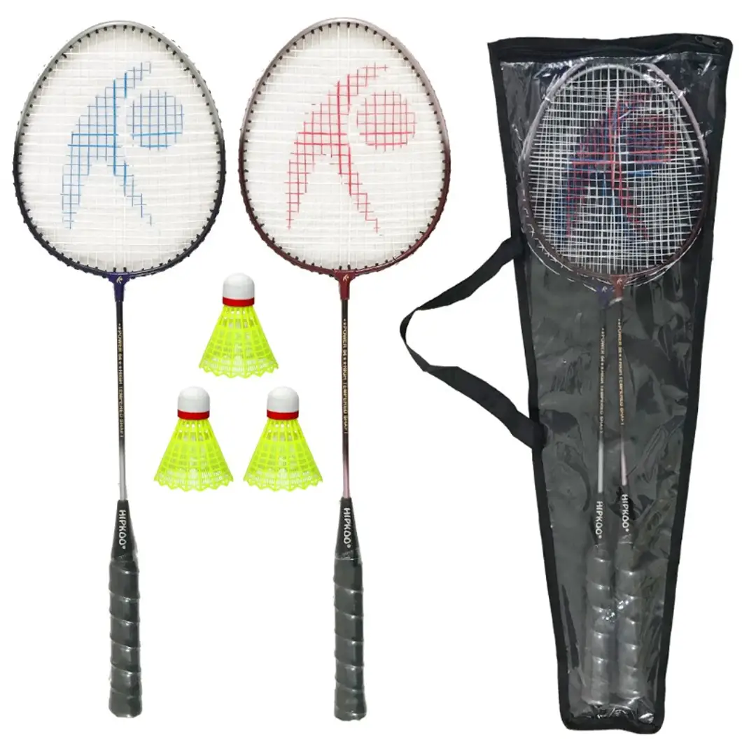 Hipkoo Sports Power 04 Badminton Rackets, 3 Shuttles With Carry Bag Badminton Kit