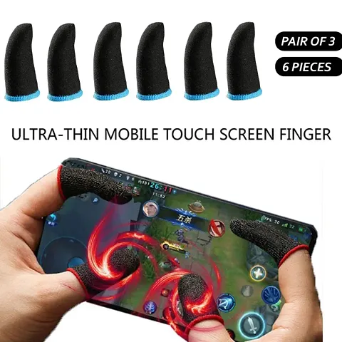 Anti Slip Mobile Gaming Finger Sleeve (6Pieces) For PUBG/Free Fire Pack Of 3