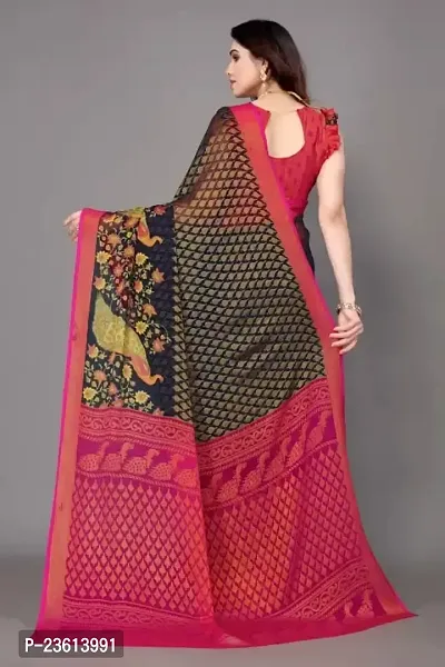 Buy Baby Pink color soft brasso woven saree at fealdeal.com