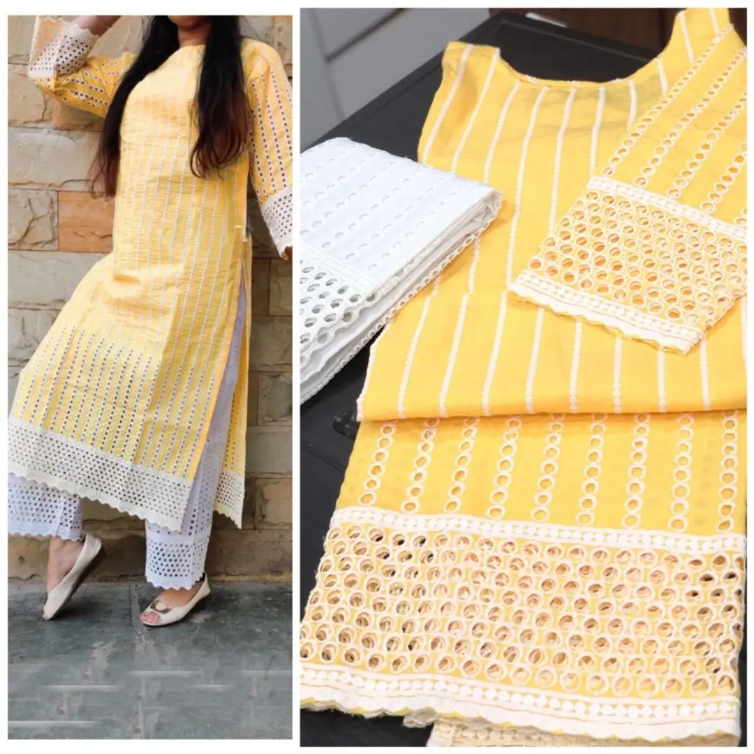 yellow palazzo with kurti