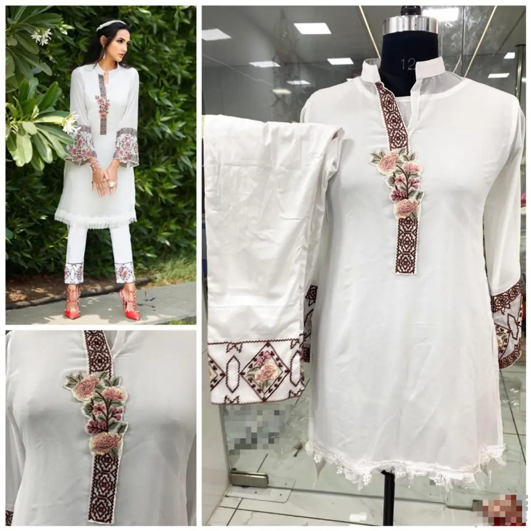 Embroidered georgette kurtis online